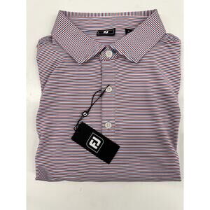 FootJoy FJ Performance Golf Polo Shirt Smooth Stripe Large